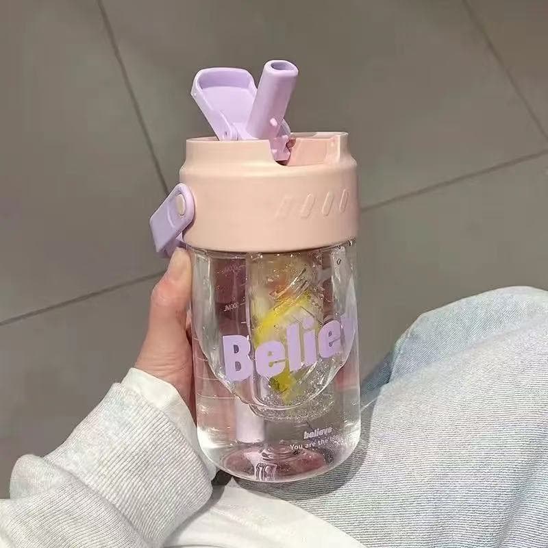 Food Grade Plastic Water Bottle - Girly powder